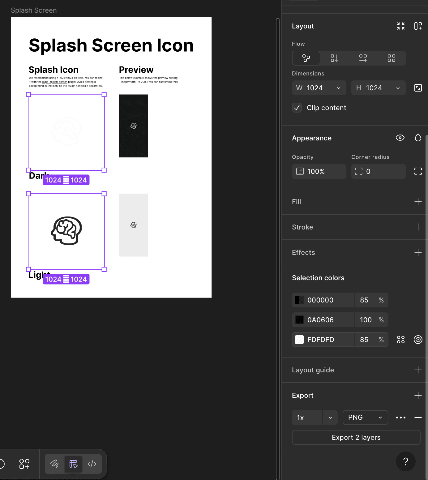 Exporting Assets