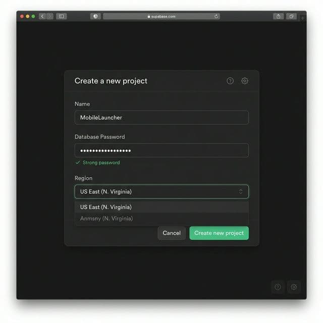 Supabase New Project