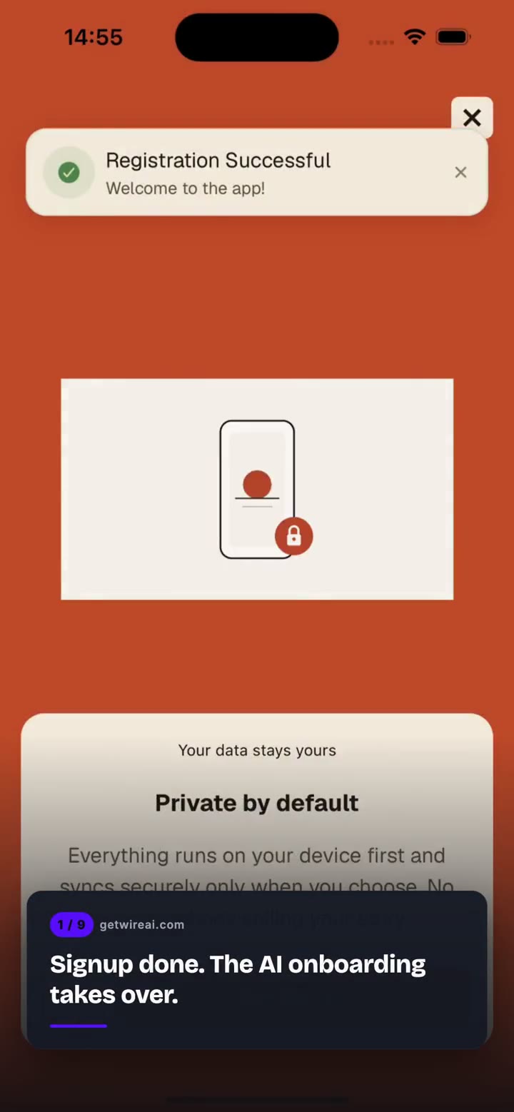 Morrow Self dynamic onboarding: the AI holds a short conversation, then renders a personalized plan natively through Wire AI